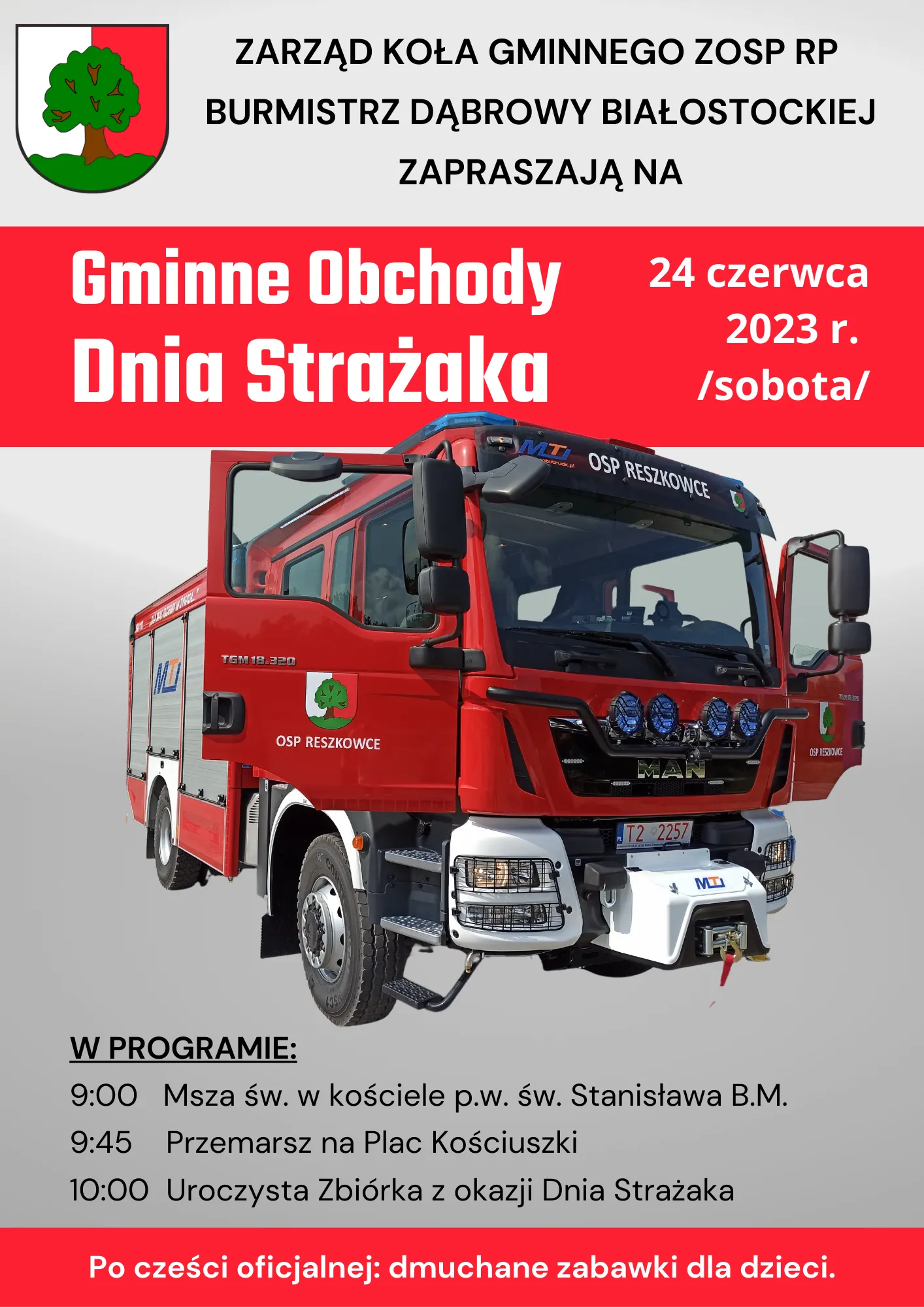 gminny dzień strażaka - plakat