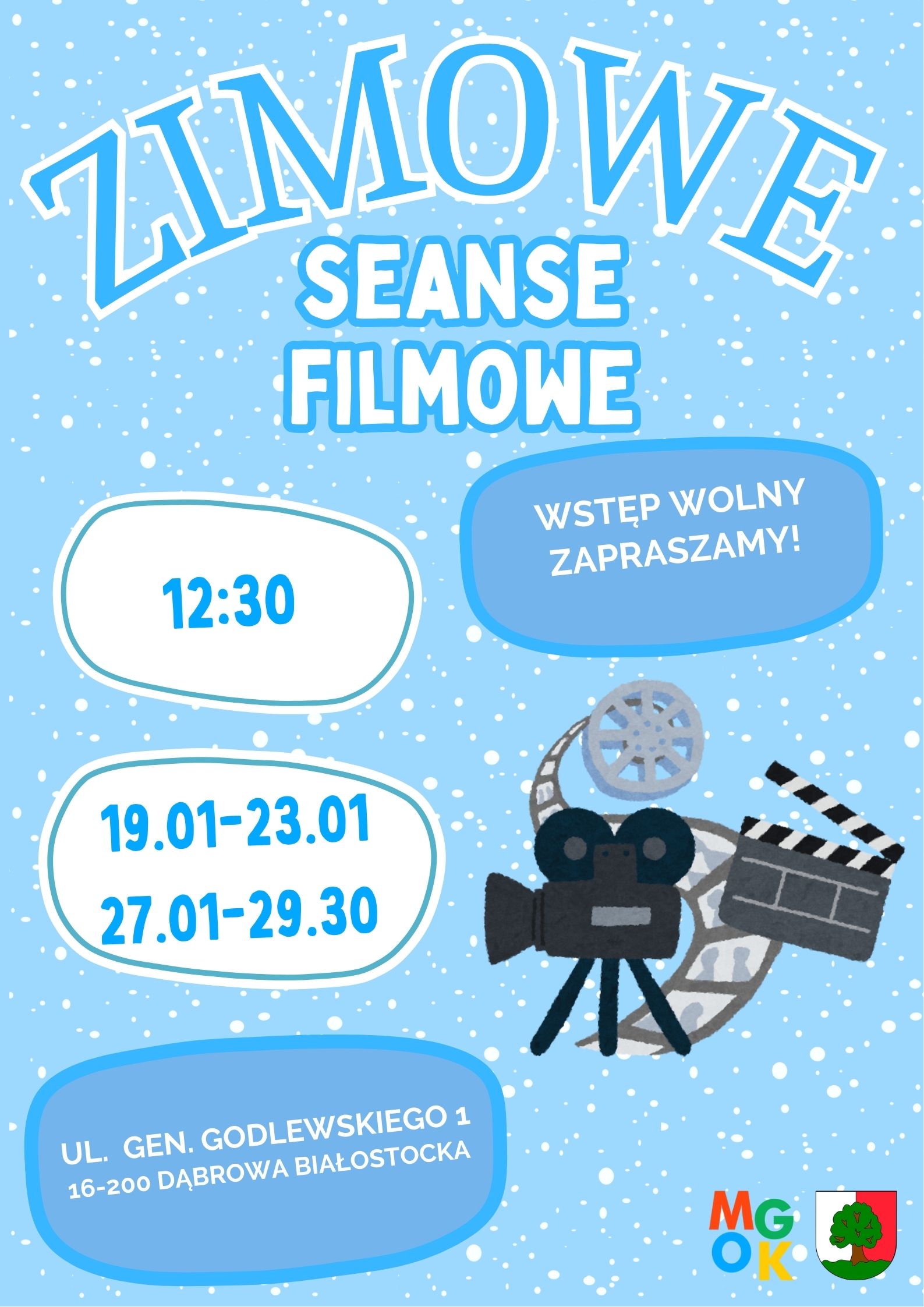 Blue Pink Cute Funny Illustration Kids Winter Camp Poster(1)