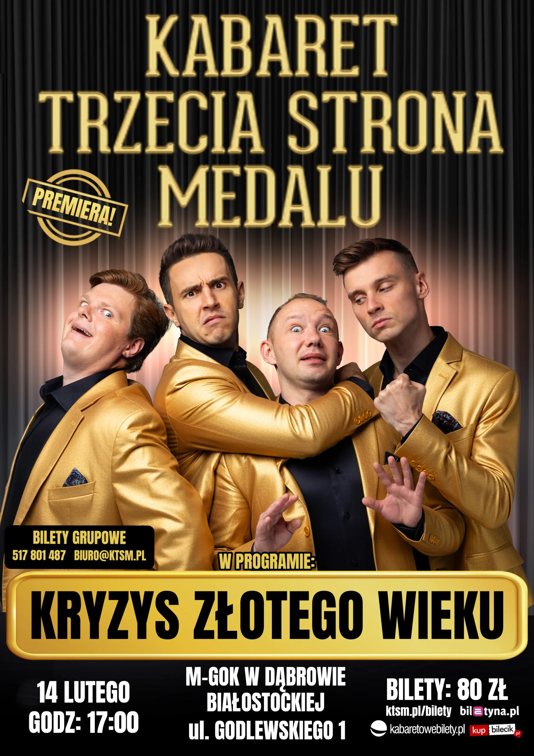 Plakat kabaretu trzecia strona medalu