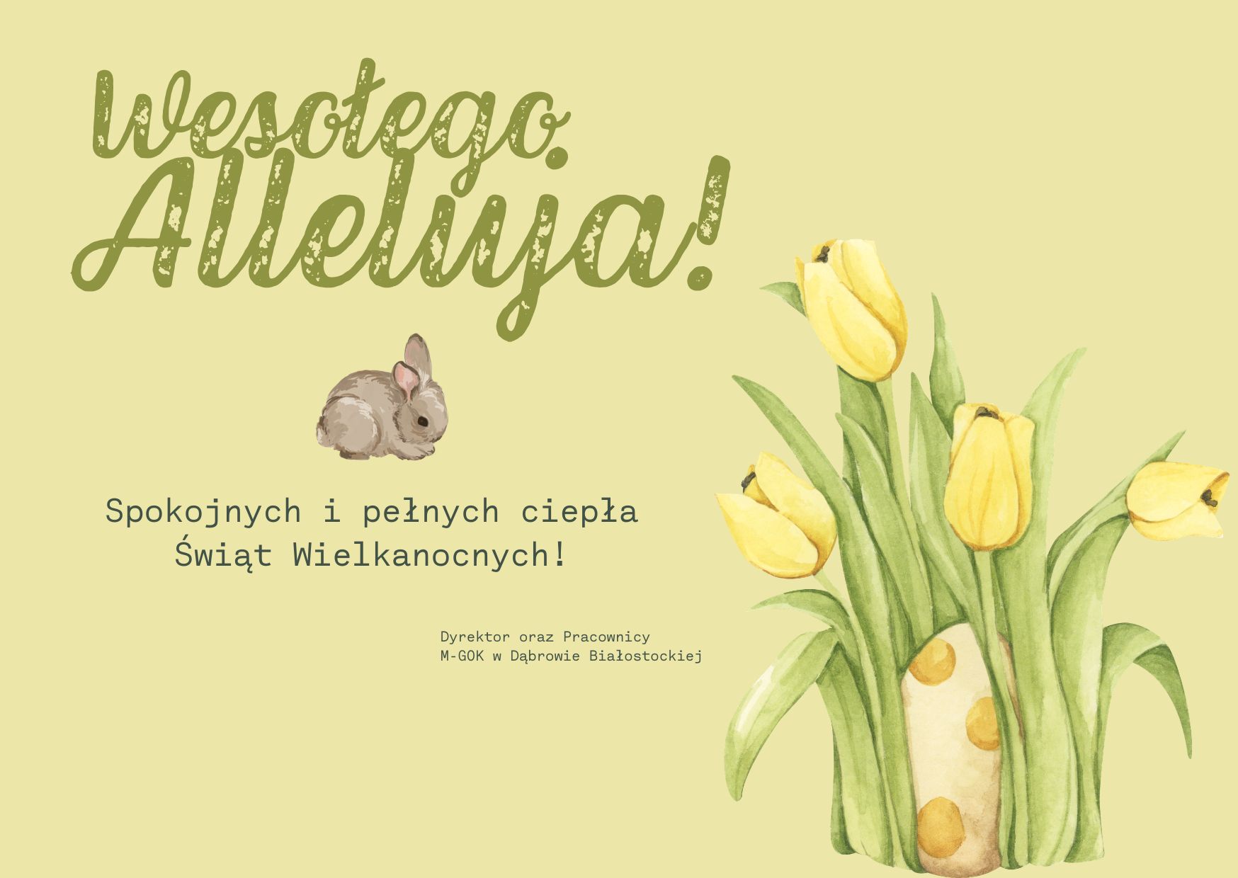 Zielona Rustykalna Wielkanoc Życzenia Kartka